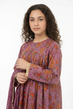 Girls formal clothes | Purple & Multicolor | Formal 3 Piece Suit  | Cotton Shamray | GDD-03138