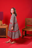 Kids formal clothes | Red & Multicolor | Formal 3 Piece Suit | Polyester Tussar Silk with Digital print | KDD-03232