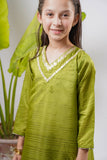 Kids formal clothes | Green & Multicolor | Formal 3 Piece Suit | Polyester Tussar Silk with Digital print | KDD-03230