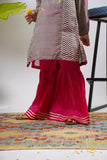 Kids formal clothes | Shocking Pink & Multicolor | Formal 3 Piece Suit | Polyester Tussar Silk with Digital print | KDD-03231