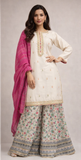 Girls formal clothes | Fawn & Multicolor | Formal 3 Piece Suit | Viscose Chambray Silk | GDD-02855