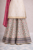 Girls formal clothes | Fawn & Multicolor | Formal 3 Piece Suit | Viscose Chambray Silk | GDD-02855