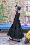 Ladies formal dress | Black & Gold | formal 3 Piece suit | Viscose Chambray Katan | KDD-03095
