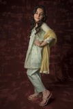 Kids formal clothes | Green & Gold | Formal 3 Piece Suit | Banarsi Masuri | KDD-03158