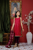 KDD-03050 | Shocking Pink & Pruple | Formal 3 Piece Suit | Viscose Crinkle Chiffon