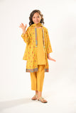 Kids winter clothes | Mustard & Multicolor | Casual 3 Piece Suit | Cotton Khaddar Printed | KAD-03191