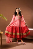 Kids formal clothes | Peach & Dark Pink | Formal 3 Piece Suit | Polyester Tussar Silk | KDD-03220