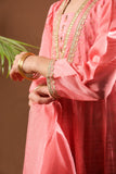 Kids formal clothes | Peach & Dark Pink | Formal 3 Piece Suit | Polyester Tussar Silk | KDD-03220