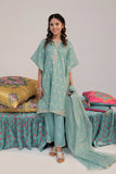 GDD-02417 | Sea Green & Gold | Formal 3 Piece Suit | Polyester Chiffon