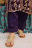 GDD-02376 | Purple & Golden | Formal 3 Piece Suit | Viscose Chiffon