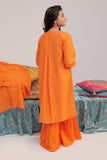 GBD-02589 | Orange & Gold | Casual Plus 3 Piece Suit  | Cotton Jacqurd Dobby