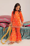KDD-02405 | Orange & Multicolor | Formal 3 Piece Suit | Banarsi Masuri Digital Print