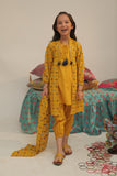 KAD-02570 | Mustard & Multicolor | Casual 3 Piece Suit | Cotton Jacquard