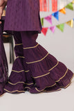 KBD-02601 | Purple & Gold | Casual Plus 3 Piece Suit | Cotton Dobby Jacquard