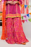 GBD-02556 | Shocking Pink & Multicolor | Casual Plus 3 Piece Suit  | Cotton Gold Print Lawn