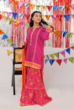 GBD-02556 | Shocking Pink & Multicolor | Casual Plus 3 Piece Suit  | Cotton Gold Print Lawn