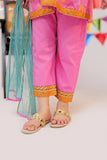 KBD-02536 | Pink & Gold | Casual Plus 3 Piece Suit | Cotton Gold Printed Lawn