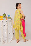 KAD-02543 | Yellow & Multicolor | Casual 3 Piece Suit | Cotton Cambric