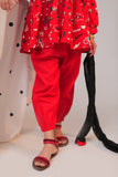 KAD-02542 | Red & Multicolor | Casual 3 Piece Suit | Cotton Cambric