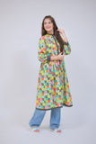 GAA-02720 | Fawn & Multicolor | Casual Kurta | Cotton Lawn Printed