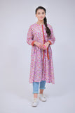 GAA-02719 | White & Multicolor | Casual Kurta  | Cotton Lawn Printed