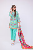 GAD-02749 | Sea Green & Multicolor | Casual 3 Piece Suit | Cotton Lawn Printed