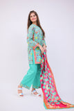 GAD-02749 | Sea Green & Multicolor | Casual 3 Piece Suit | Cotton Lawn Printed