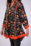 KAA-02723 | Black & Multicolor | Casual Kurta | Cotton Lawn Printed