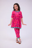 KAC-02721 | Shocking Pink & Multicolor | Casual 2 Piece Suit | Cotton Lawn Printed