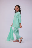 KAD-02733 | Sea Green | Casual 3 Piece Suit | Cotton Self Dobby