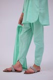 KAD-02733 | Sea Green | Casual 3 Piece Suit | Cotton Self Dobby