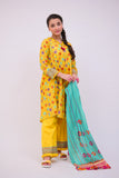 GAD-02751 | Yellow & Multicolor | Casual 3 Piece Suit | Cotton Lawn Printed