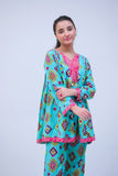 GAC-02717 | Sea Green & Multicolor | Casual 2 Piece Suit  | Cotton Lawn Printed