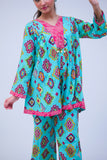 GAC-02717 | Sea Green & Multicolor | Casual 2 Piece Suit  | Cotton Lawn Printed