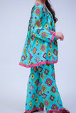 GAC-02717 | Sea Green & Multicolor | Casual 2 Piece Suit  | Cotton Lawn Printed