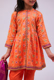 KAD-02747 | Orange & Multicolor | Casual 3 Piece Suit | Cotton Lawn Printed