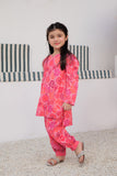 KAC-02987 | T.Pink & Multicolor | Casual 2 Piece Suit | Polyester Swiss Lawn