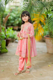 Kids formal clothes | Tea Pink & Gold | Formal 3 Piece Suit | Banarsi Masuri | KDD-03159