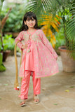 Kids formal clothes | Tea Pink & Gold | Formal 3 Piece Suit | Banarsi Masuri | KDD-03159