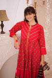 GBD-02322 | Red & Multicolor | Casual 3 Piece Suit  | Cotton Gold Printed Lawn