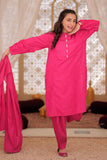 GAD-02510 | Shocking Pink  | Casual 3 Piece Suit |  Karandi