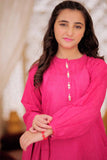 GAD-02510 | Shocking Pink  | Casual 3 Piece Suit |  Karandi