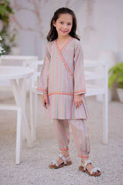 KAC-02501 | Light Gry & Multicolor | Casual 2 Piece Suit | Karandi Neon Dobby