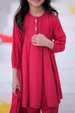 KAD-02508 | Red | Casual 3 Piece Suit |  Karandi