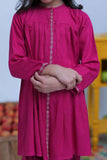 KBD-02821 | Shocking Pink & Gold | Casual Plus 3 Piece Suit | Viscose Self Dobby