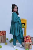 KBD-02826 | Turquoise Green & Gold | Casual Plus 3 Piece Suit | Viscose Self Dobby