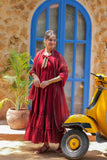 GDD-02810 | Maroon & Gold | Formal 3 Piece Suit | Viscose Chambray Katan