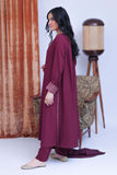 LBD-02824 | Maroon & Gold | Casual 3 Piece Suit  | Viscose Self Dobby