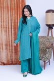 LBD-02825 | T. Green & Gold | Casual 3 Piece Suit  | Viscose Self Dobby