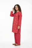 Girls Eid Dress | Shocking Pink & Multicolor | Casual 2 Piece Suit  | Cotton Plain Cambric | GAC-03278